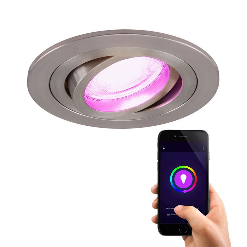 Aluminium smart inbouwspot chroom, Scott, 4,5W, RGBW
