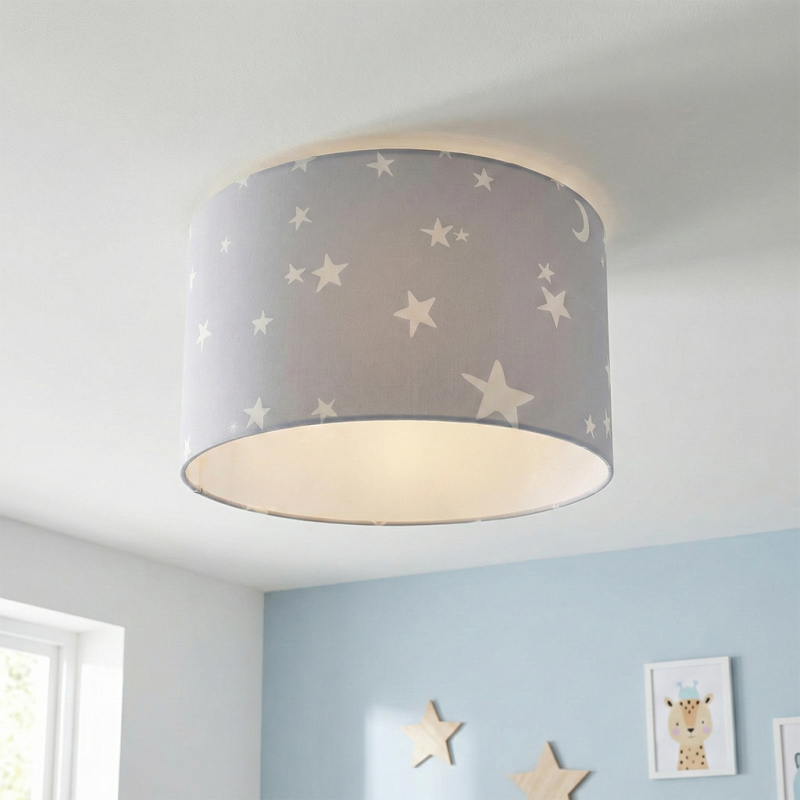 Grijze kinderlamp Stars