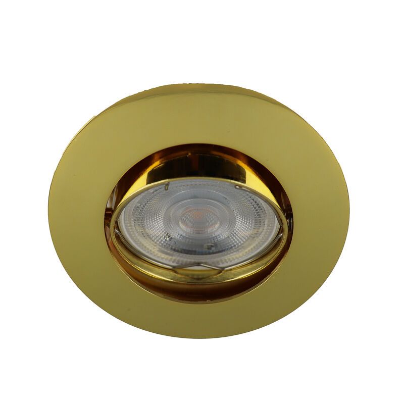 Gouden inbouwspot Lenx, kantelbaar, rond Gouden inbouwspot Lenx, kantelbaar, rond