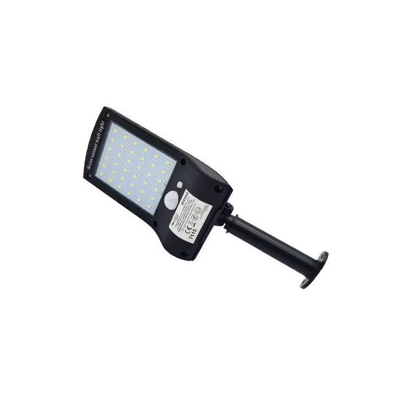 Zwarte buitenlamp op zonne-energie Milika, kunststof, 5w, 6000K LED