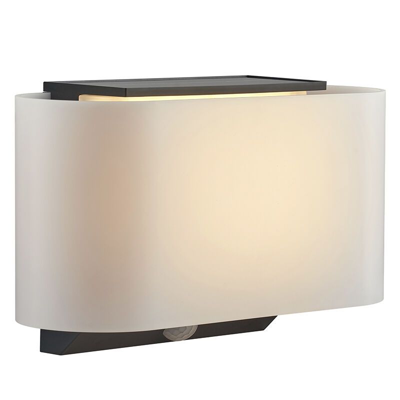 Witte buiten wandlamp op zonne-energie modern, Piola, IP44