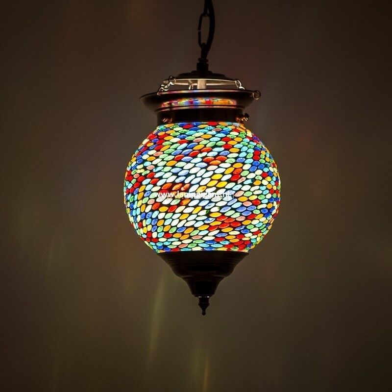 Veelkleurige oosterse hanglamp mozaïek, Nisrin Veelkleurige oosterse hanglamp mozaïek, Nisrin