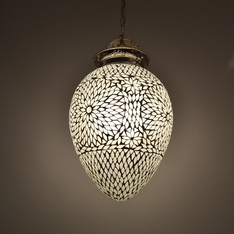 Witte oosterse hanglamp mozaïek, Isa Witte oosterse hanglamp mozaïek, Isa