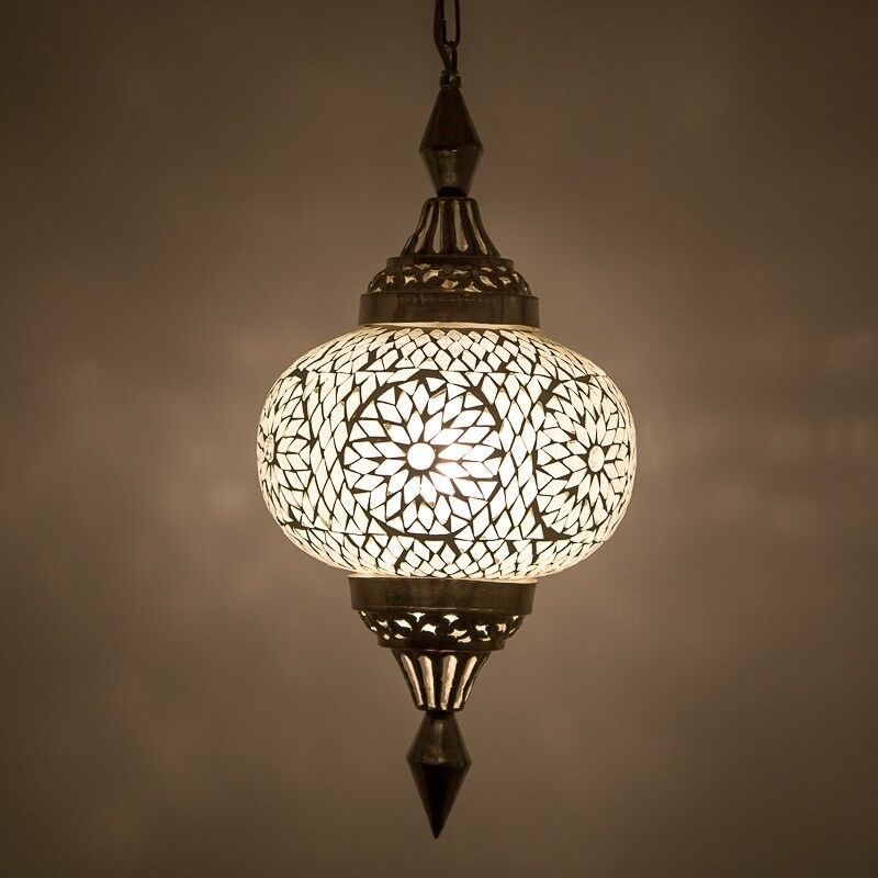 Transparante oosterse hanglamp mozaïek, Aicha