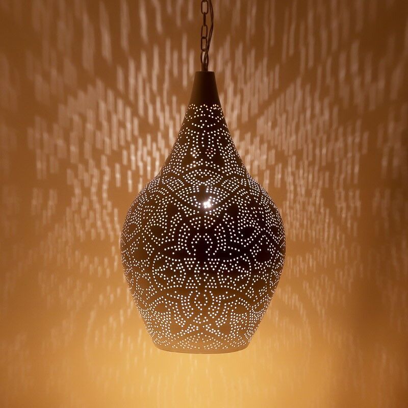 Witte oosterse hanglamp filigrain, Jennah