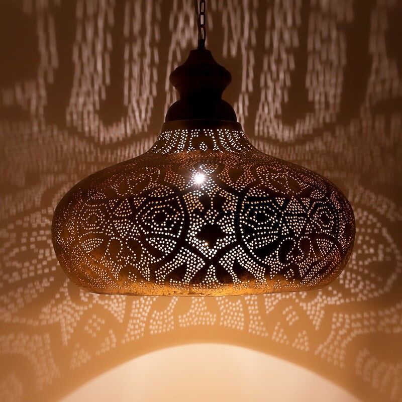 Gouden oosterse hanglamp filigrain, Zina