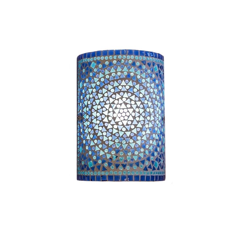 Blauwe oosterse wandlamp mozaïek, Mahdia Blauwe oosterse wandlamp mozaïek, Mahdia