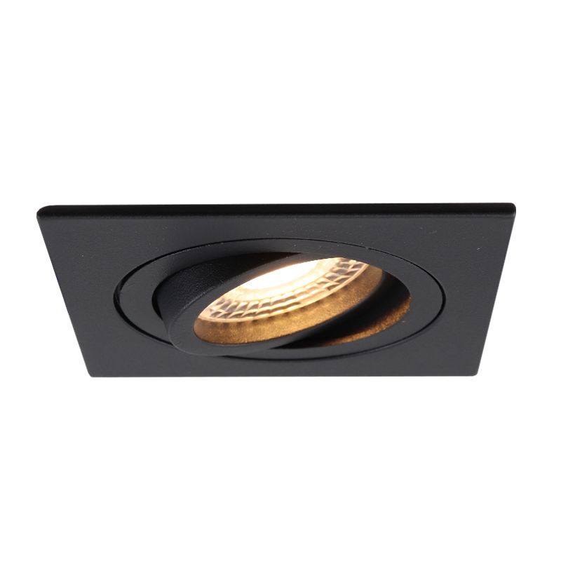 Kantelbare vierkante inbouwspot Scott, zwart Kantelbare vierkante inbouwspot Scott, zwart