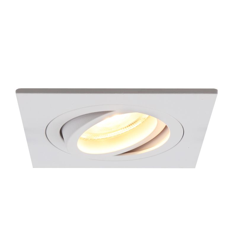 Kantelbare vierkante inbouwspot Scott, wit