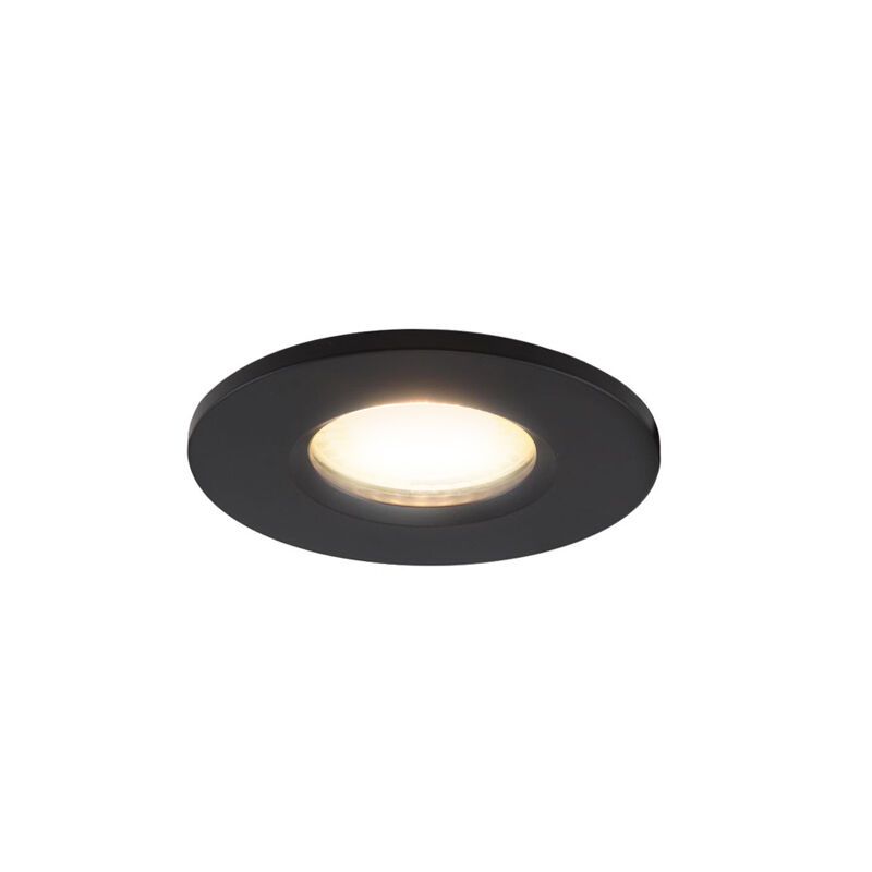 Zwarte mini inbouwspot aluminium, Philomena, 1,5W, 3000K LED, IP44