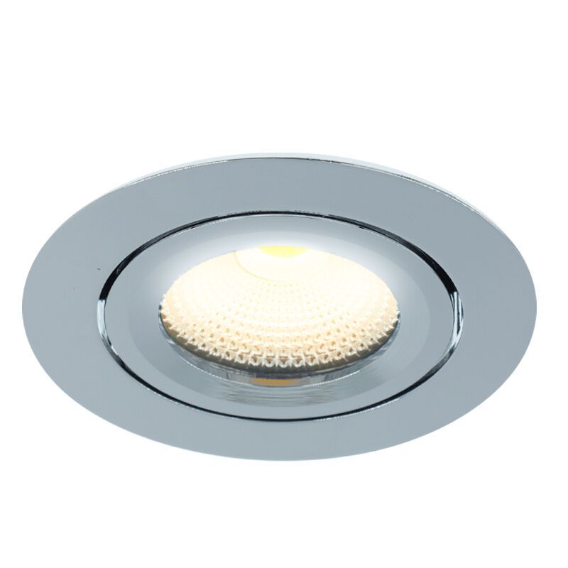 Chromen inbouwspot met 12V driver, Wimke, 5W, 2700K LED, IP44