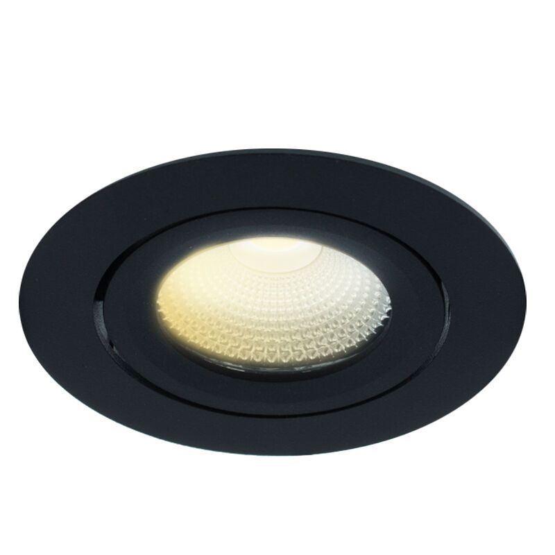 Zwarte inbouwspot aluminium, Wimke, 5W, dim to warm LED, IP44