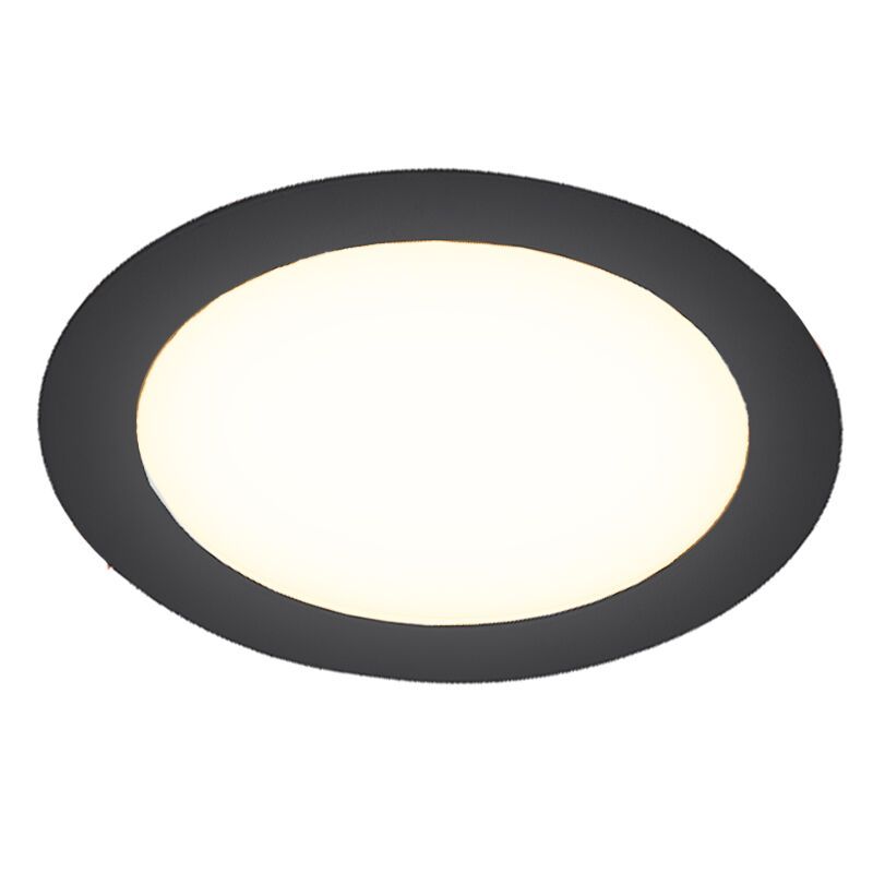 Zwarte downlight aluminium, Umbriel, 12W, 4000K LED, IP44