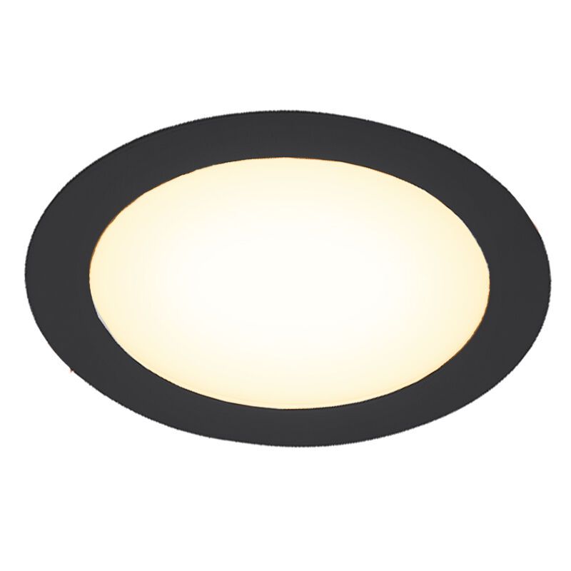Zwarte downlight aluminium, Umbriel, 24W, 3000K LED, IP44