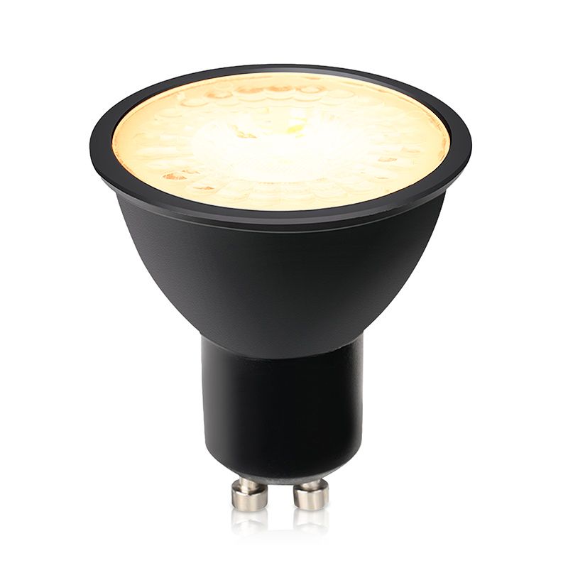 Dimbare GU10 LED lamp Antonie, zwart, 7W, 2700K