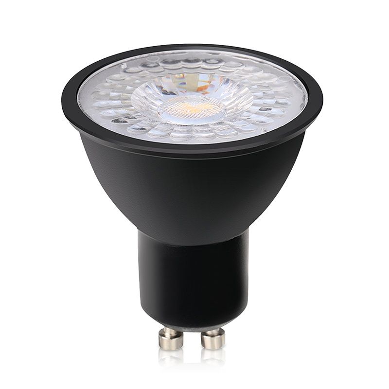 Dimbare GU10 LED lamp Antonie, zwart, 7W, 3000K