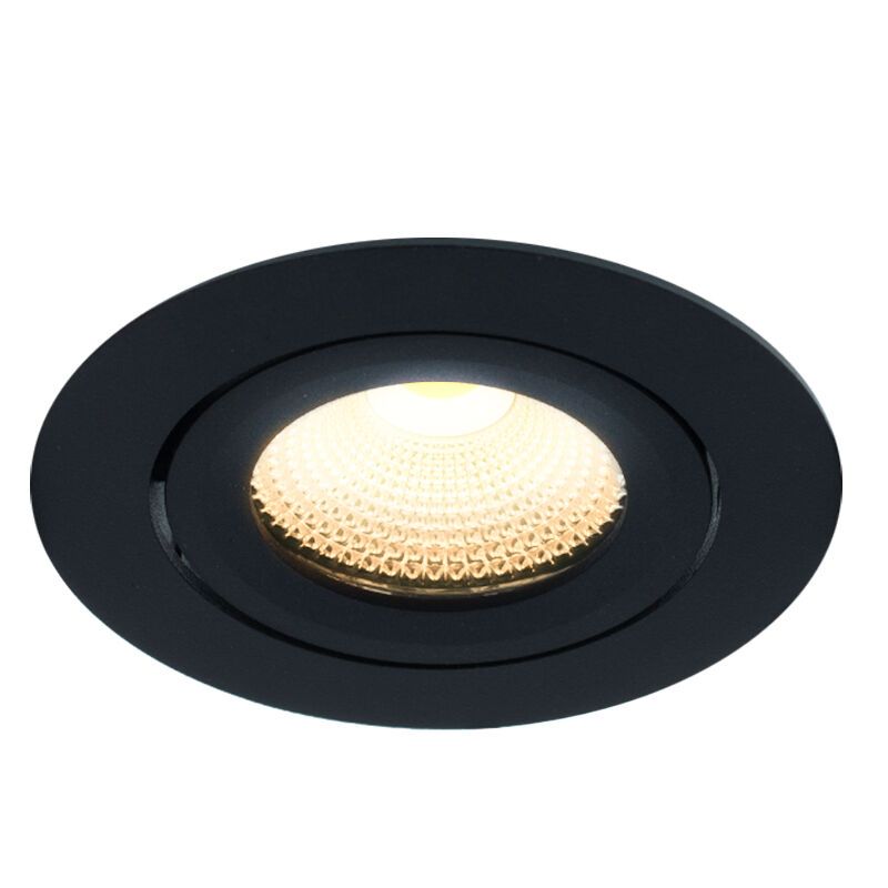 Zwarte inbouwspot aluminium, Wimke, 5W, 2700K LED, IP44