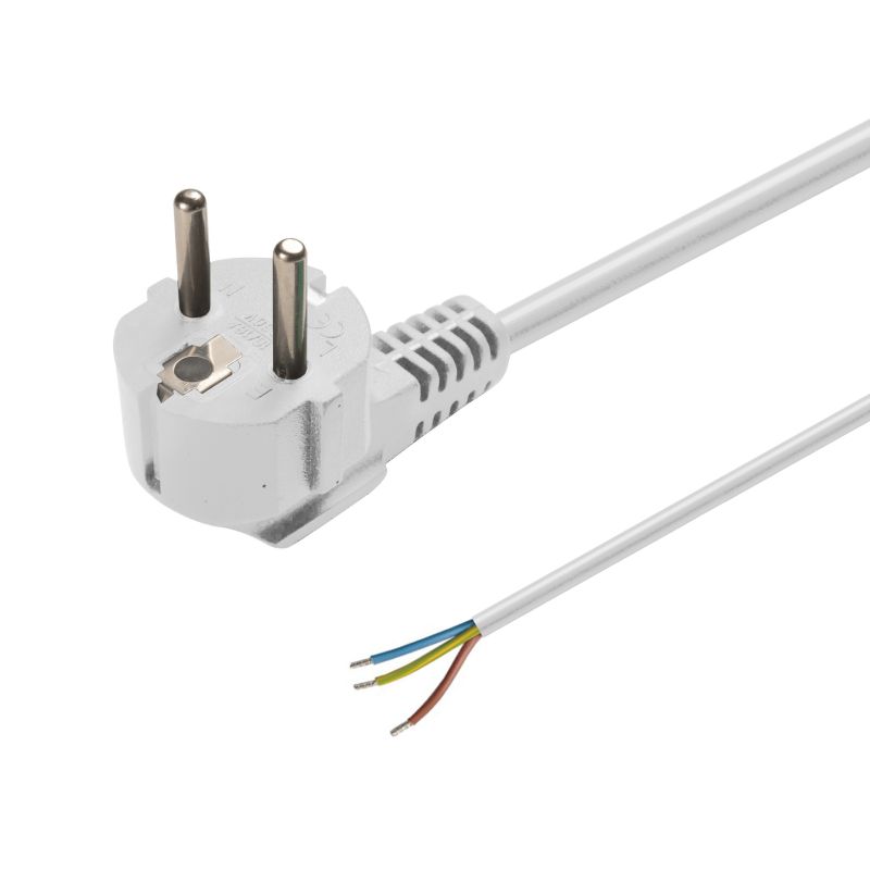 Aansluitsnoer, 3 m, 3x 0,75 mm², wit