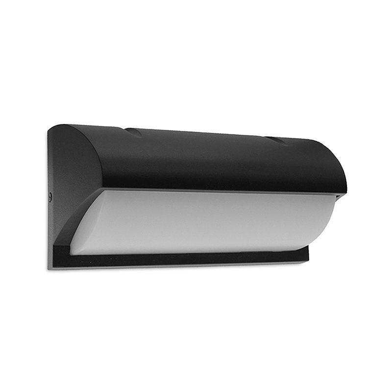 Zwarte buitenlamp aluminium, Rajko, 12W, 3000K LED, IP54