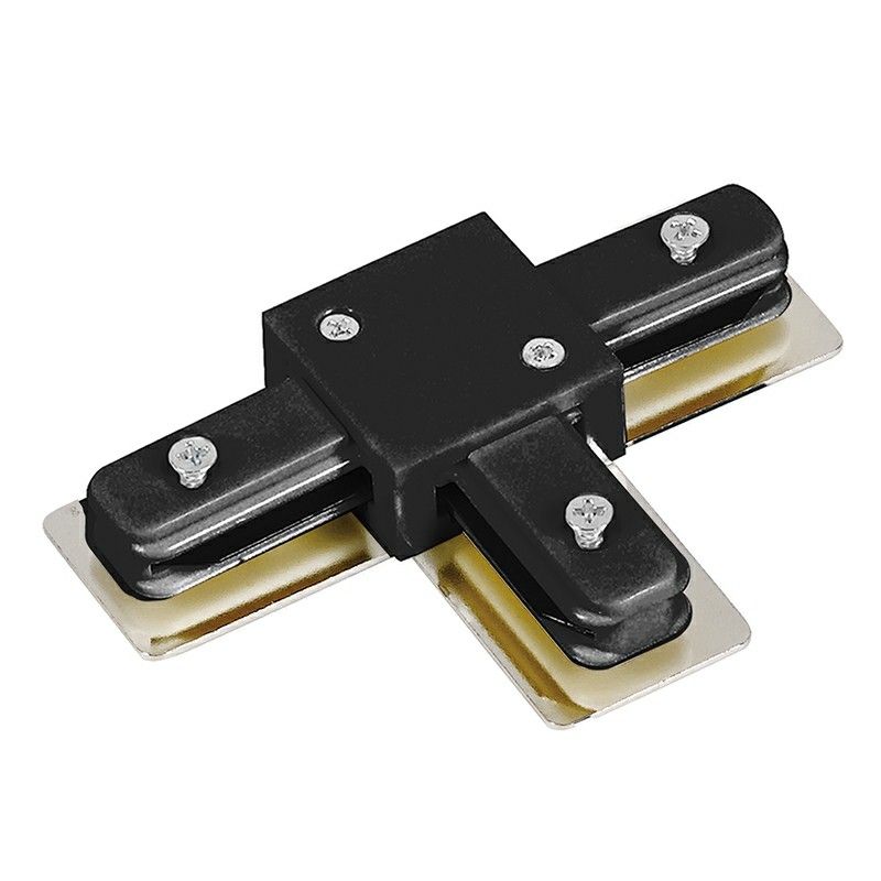 T-vorm connector voor 1-fase railverlichting, zwart