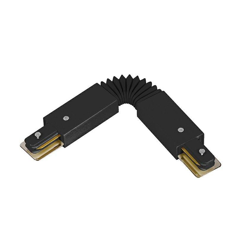 Flexibele connector voor 1-fase railverlichting, zwart
