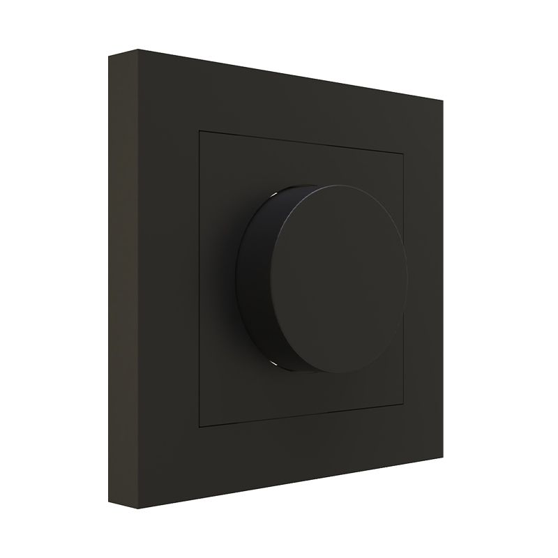 Zwarte afdekplaat voor enkele dimmer Zwarte afdekplaat voor enkele dimmer