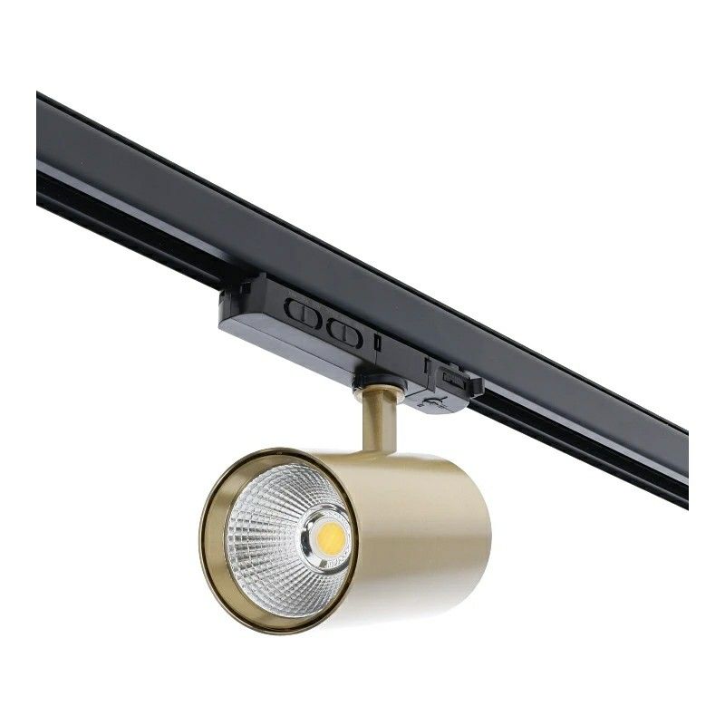 Messing 3-fase spot Rozina, 10W/20W/30W, white switch, dimbaar, Pro