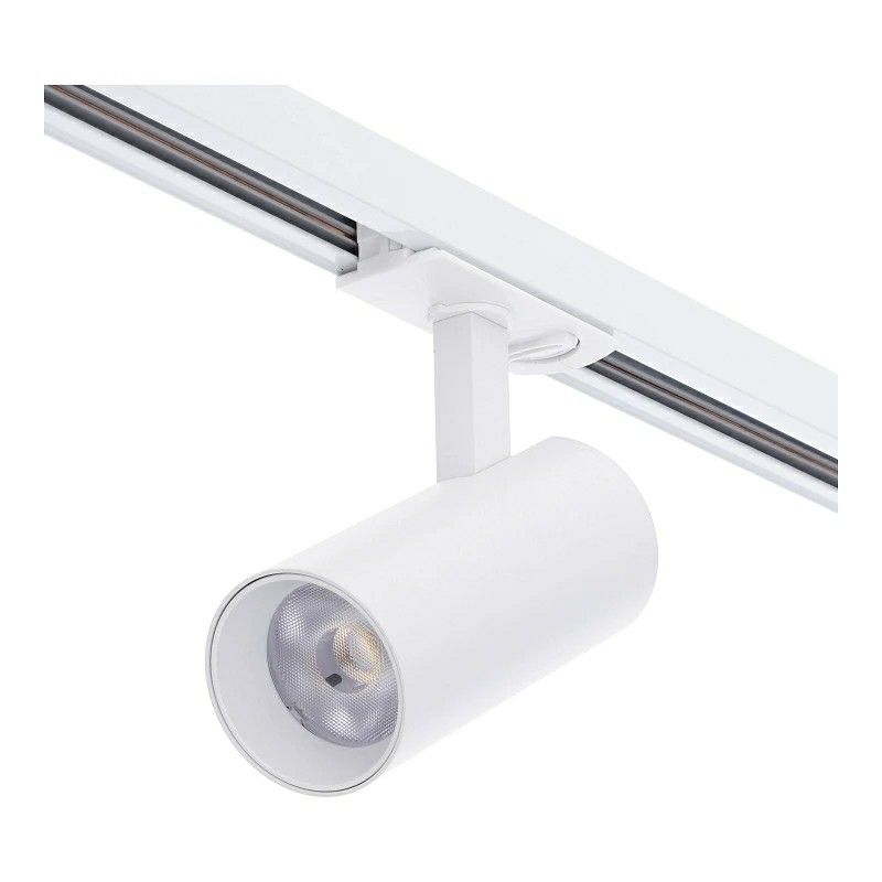 Witte 1-fase railsysteem spot aluminium, Enno, 10W, white switch LED