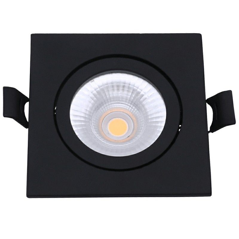 Zwarte downlight aluminium, Loura, 6W, white switch LED, IP65