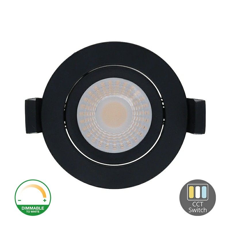 Zwarte downlight aluminium, Maite, 7W, white switch LED, IP65 Zwarte downlight aluminium, Maite, 7W, white switch LED, IP65
