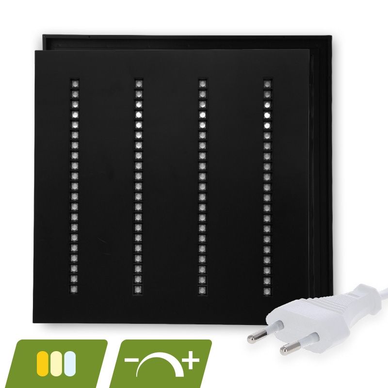 Zwart Louvre LED paneel 60x60 - 30W - white switch - dimbaar - UGR <16