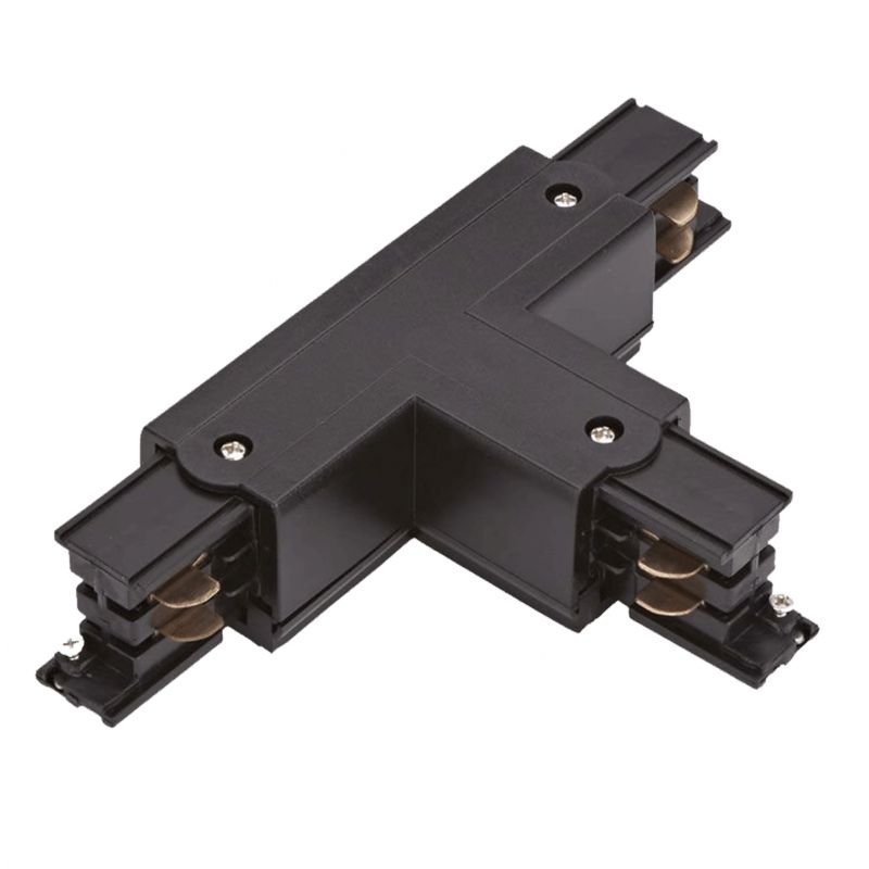 T-vorm connector voor 3-fase railverlichting, links 2, zwart, Pro T-vorm connector voor 3-fase railverlichting, links 2, zwart, Pro