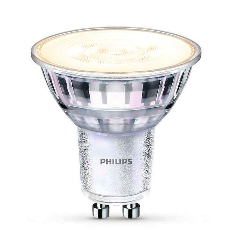 Dimbare Philips GU10 LED lamp, Pascal, transparant, 3,8W, dim to warm Dimbare Philips GU10 LED lamp, Pascal, transparant, 3,8W, dim to warm