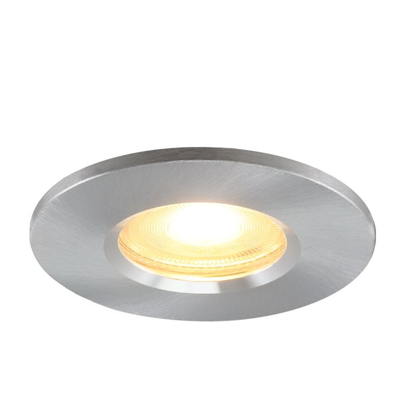 Ronde badkamer inbouwspot Jule, geborsteld chroom, IP65