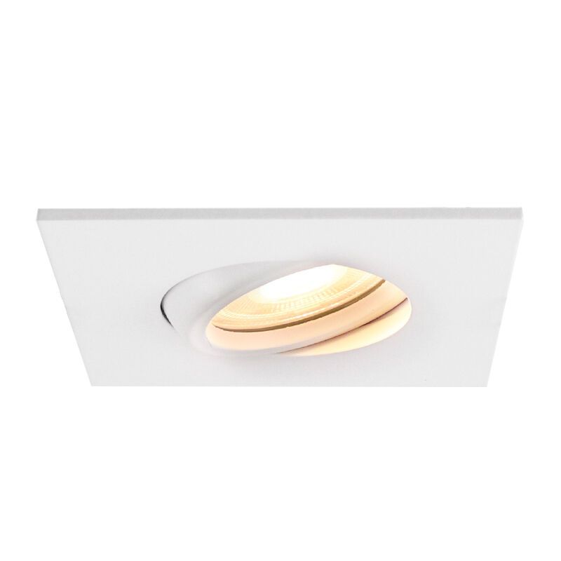 Kantelbare vierkante badkamer inbouwspot Jill, wit, IP65