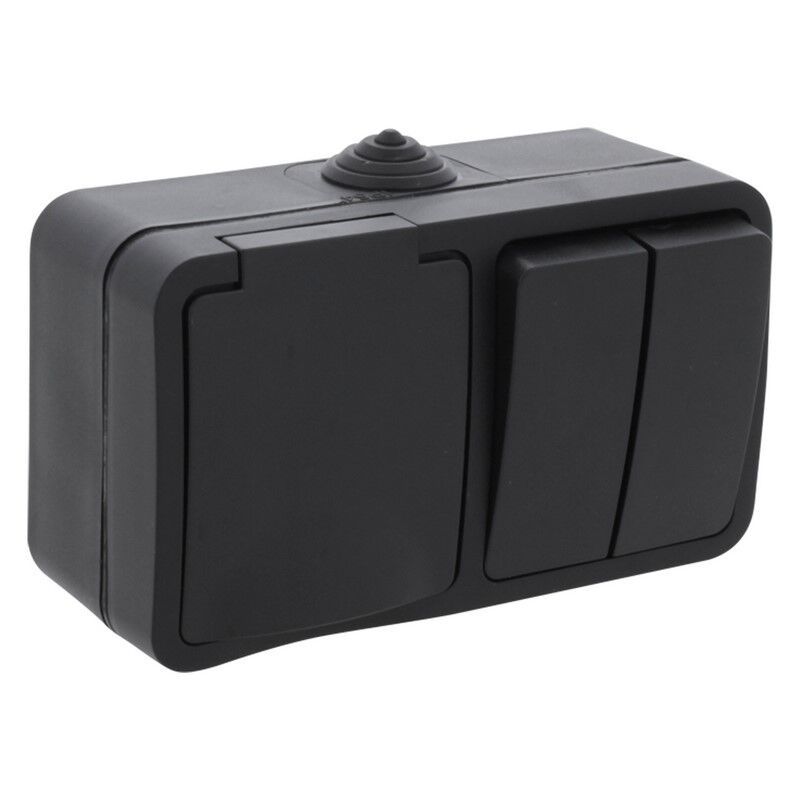 Q-Link Combinatie stopcontact en schakelaar, Spatwaterdicht serie Randaarde Q-Link Combinatie stopcontact en schakelaar, Spatwaterdicht serie Randaarde