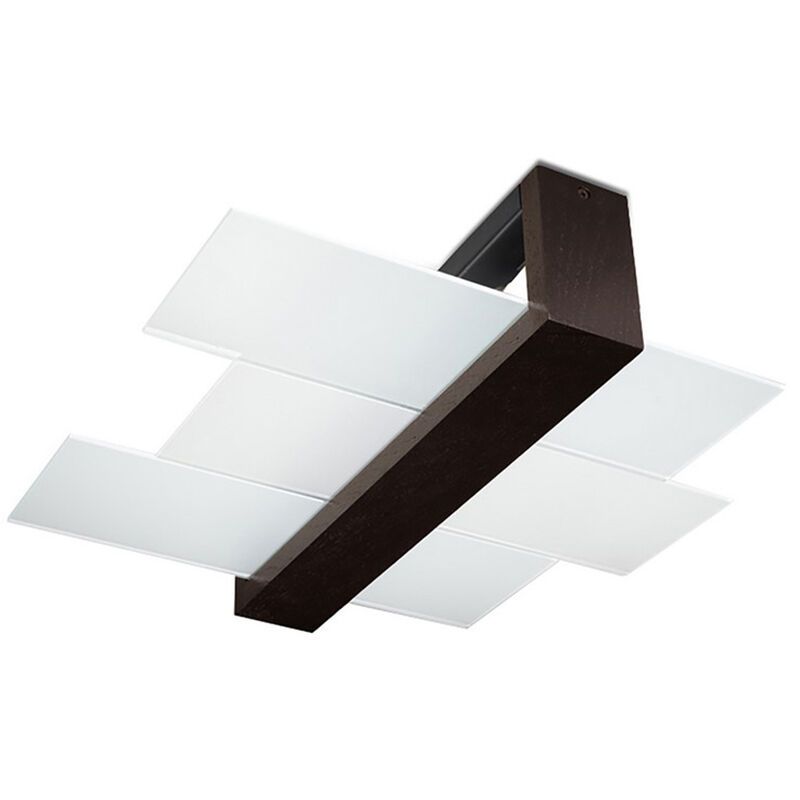 Moderne plafondlamp Fouzia, bruin, hout