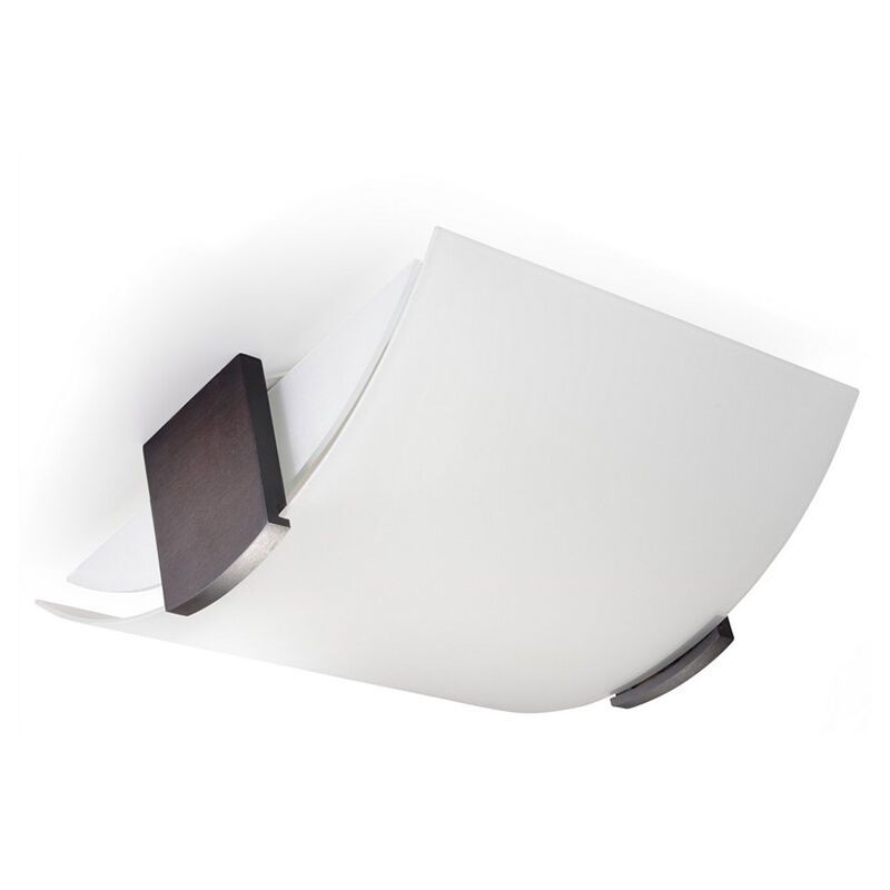 Witte plafondlamp Marinus, hout