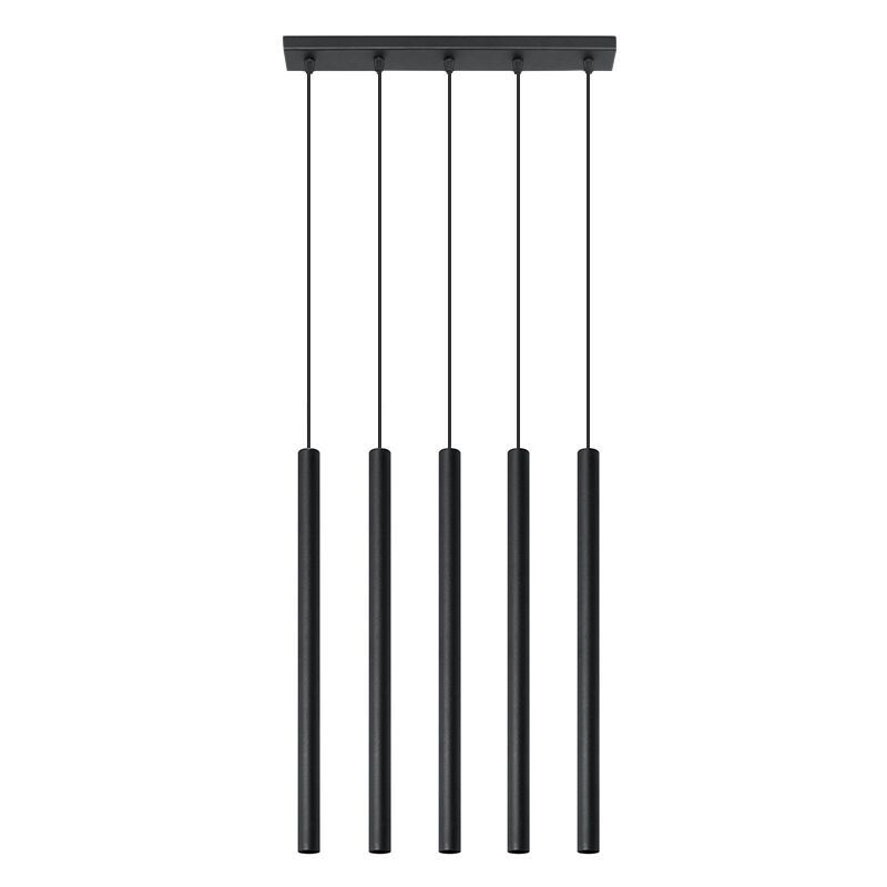 Moderne hanglamp Hillary, zwart, aluminium, 5L