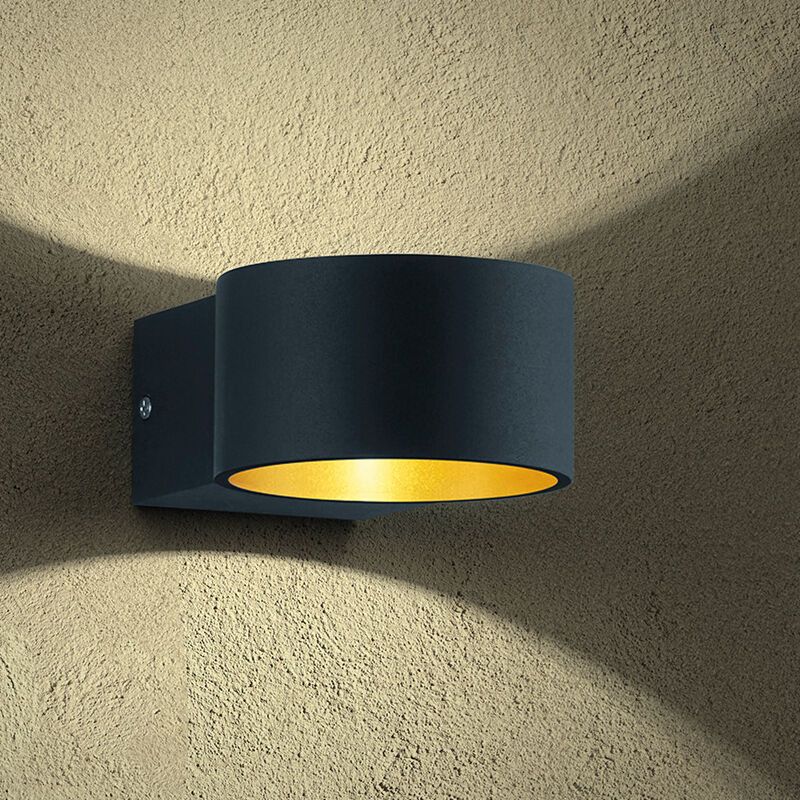 Zwarte up down wandlamp modern, Tyra, 4,3W, 3000K LED