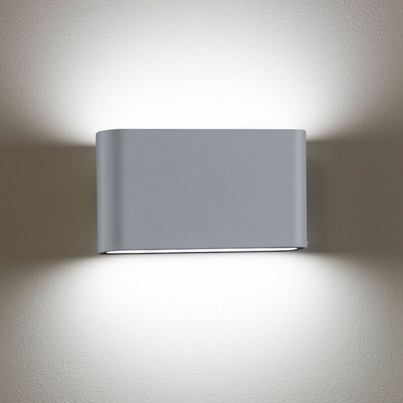 Zilveren buitenlamp modern, Bridlington, 4,5W, 3000K LED, IP54 Zilveren buitenlamp modern, Bridlington, 4,5W, 3000K LED, IP54