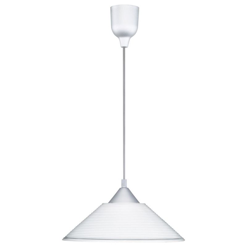 Stockton hanglamp, wit, kunststof en glas