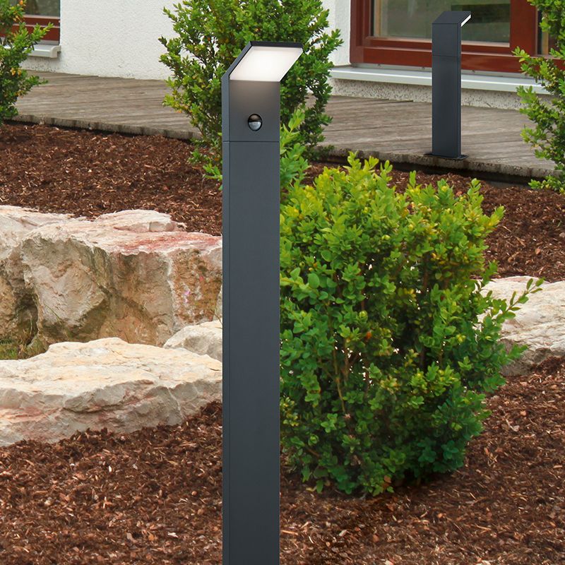 Antraciete staande buitenlamp met bewegingssensor, Solana, 9W, 3000K LED, IP54