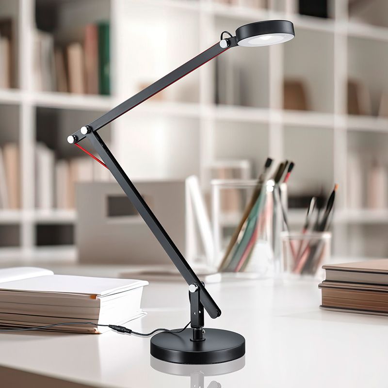 Zwarte tafellamp modern, Pardoes, 5W, 3000K LED, met schakelaar