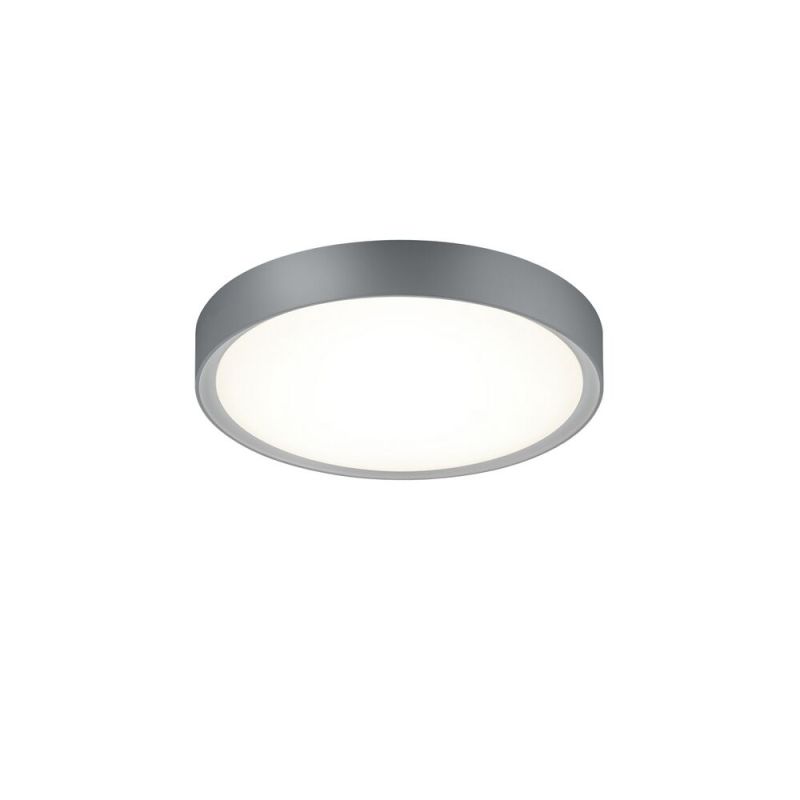 Zilveren badkamer plafondlamp kunststof, Evelina, 18W, 3000K LED, IP44