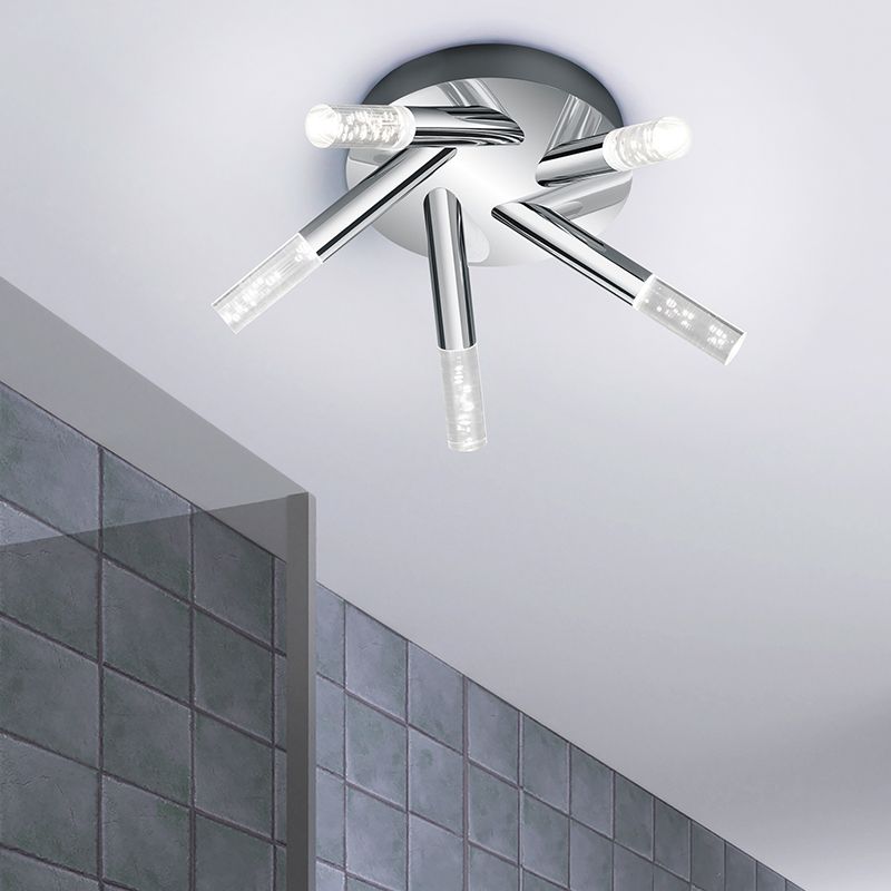 Chromen badkamer plafondlamp design, Delfina, 3,1W, 3000K LED, IP44