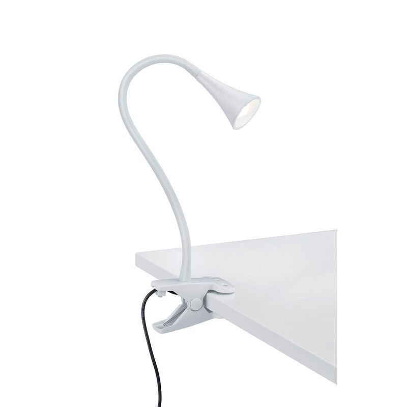 Witte klemspot kunststof, Yelaisa, 3W, 3000K LED, met schakelaar Witte klemspot kunststof, Yelaisa, 3W, 3000K LED, met schakelaar
