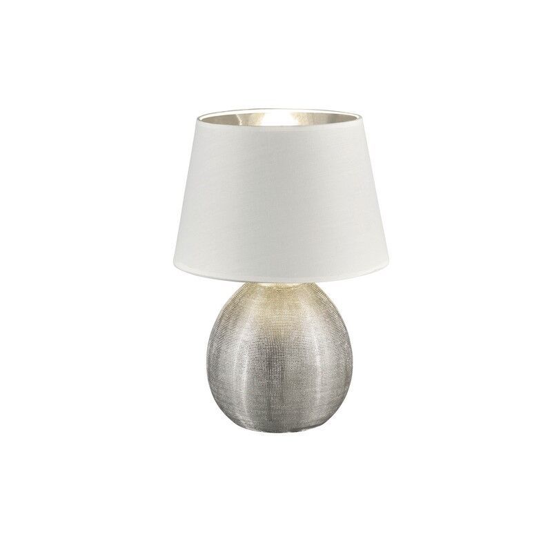 Keramische tafellamp zilver, Yet, met schakelaar Keramische tafellamp zilver, Yet, met schakelaar