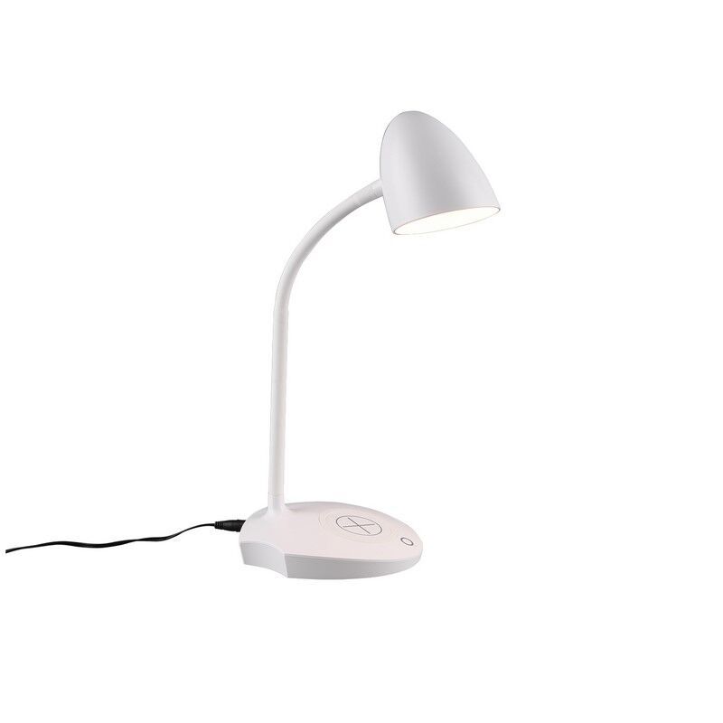 Witte bureaulamp modern, Maribo, 4W, 3000K LED, met touchdimmer