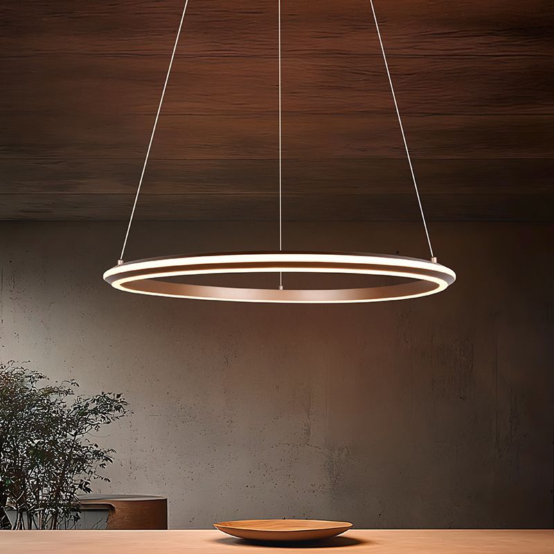 Bruine hanglamp modern, Jiry, 48W, white switch LED, 3-staps dimbaar Bruine hanglamp modern, Jiry, 48W, white switch LED, 3-staps dimbaar